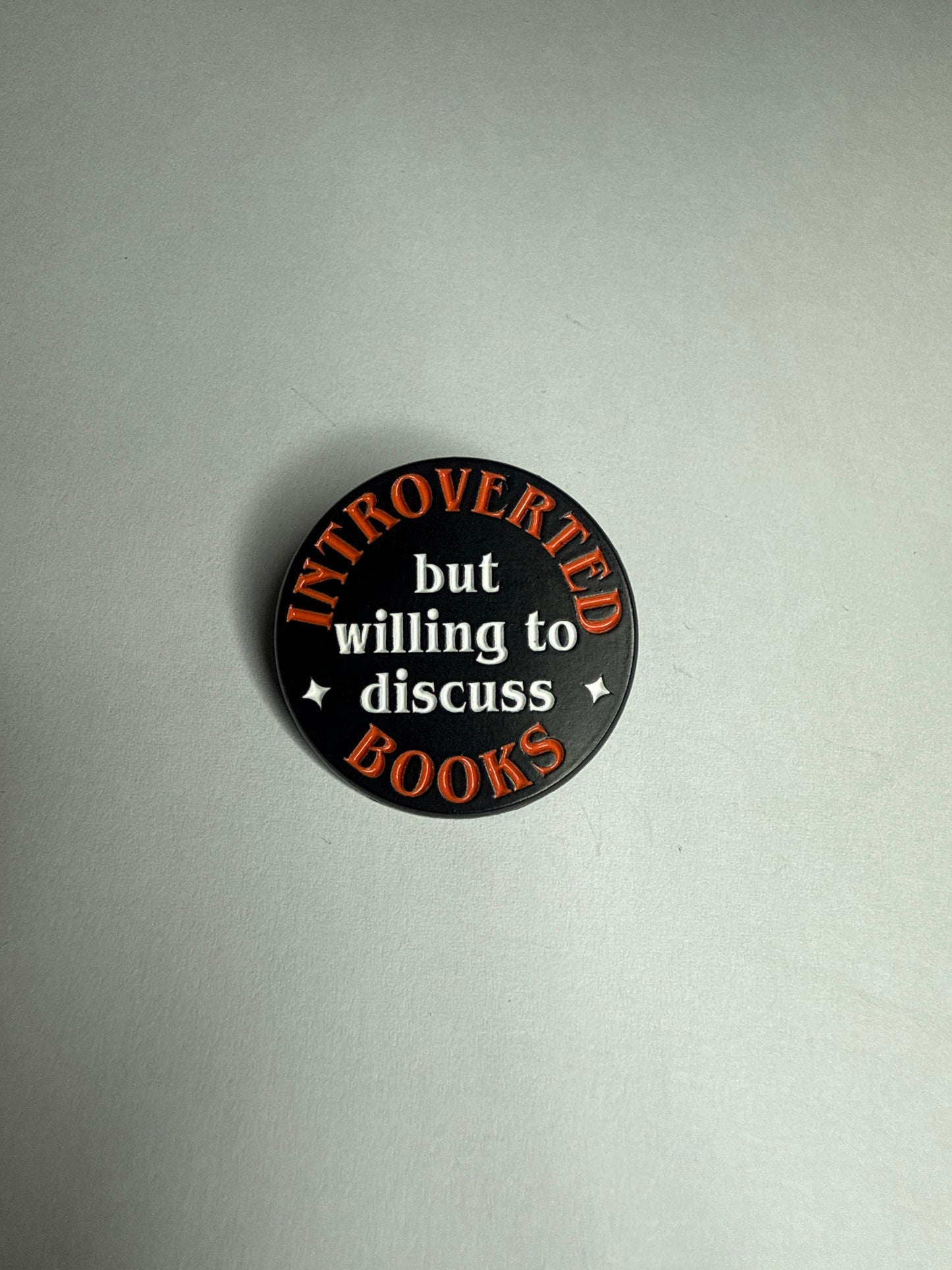 Introverted but willing to discuss books- enamel pin