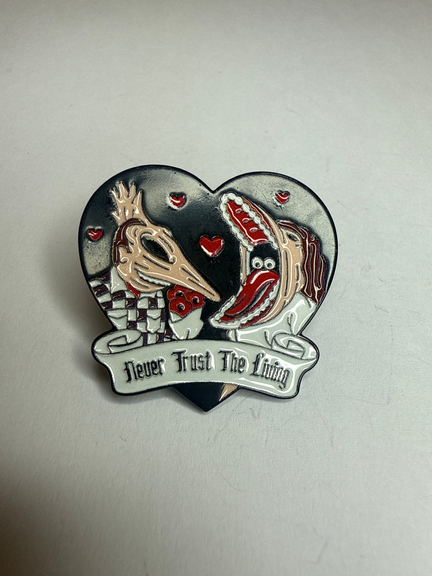 Beetlejuice “never trust the living” pin