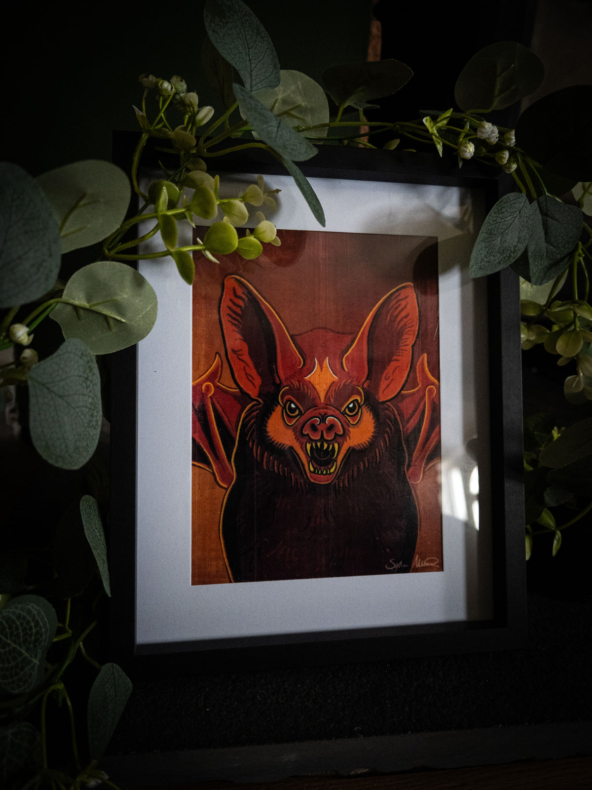 Into the Dark — Gothic Bat Art Print