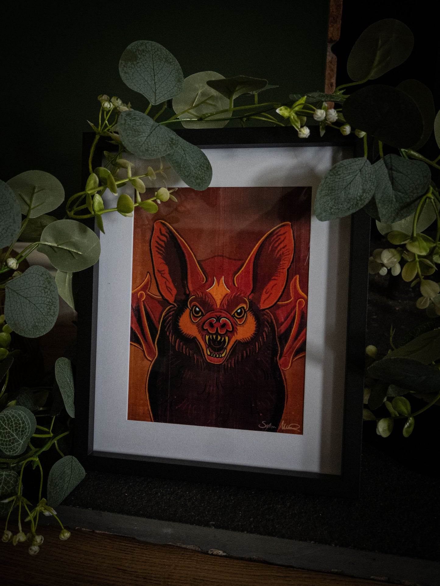 Into the Dark — Gothic Bat Art Print