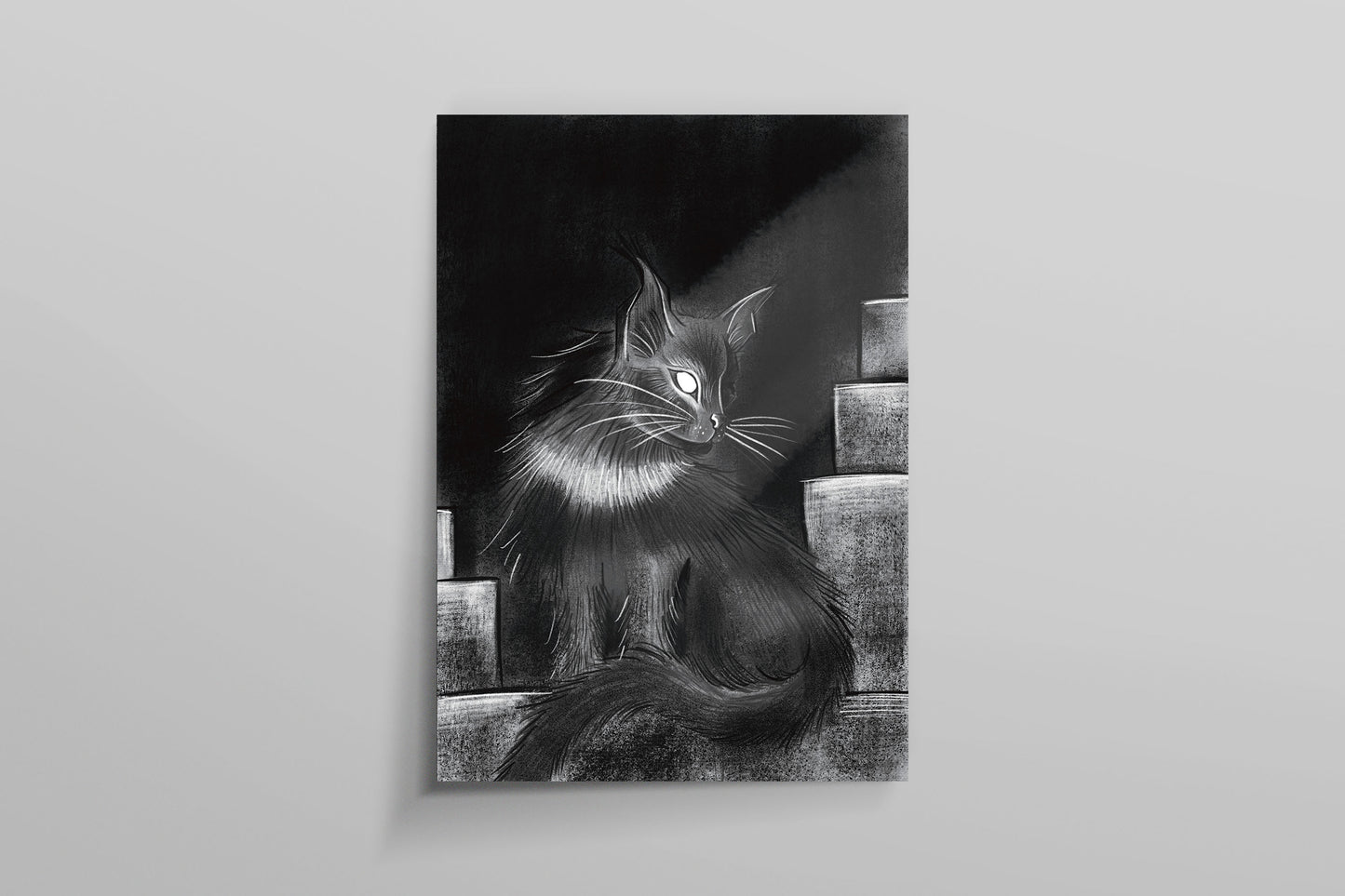 Black Cat horror print
