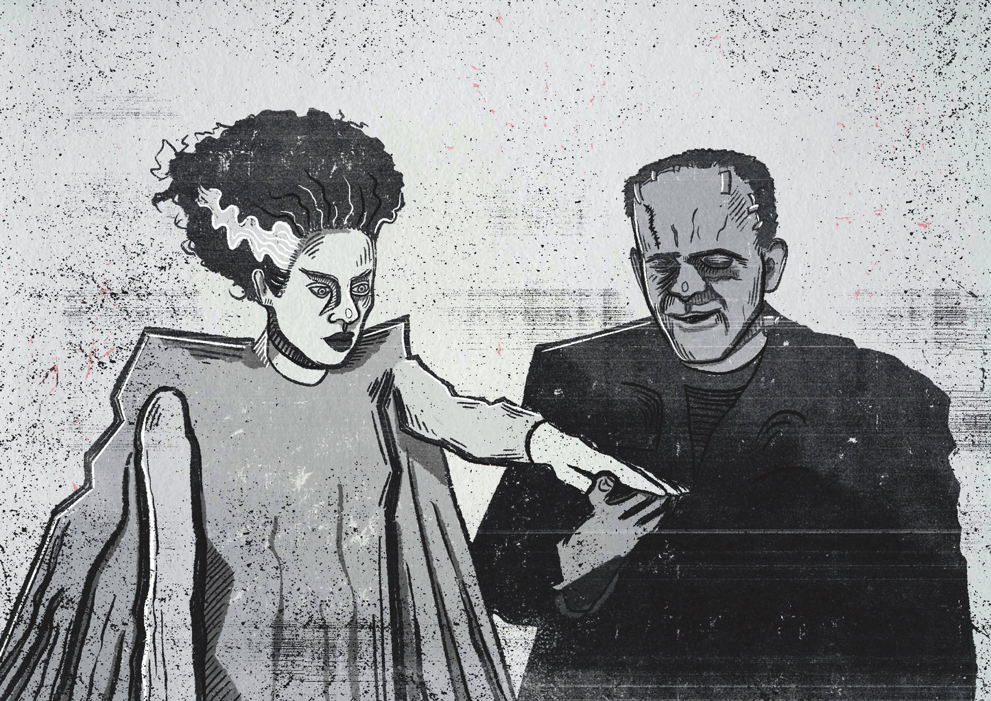 Frankenstein & Frankensteins Bride- Art Print