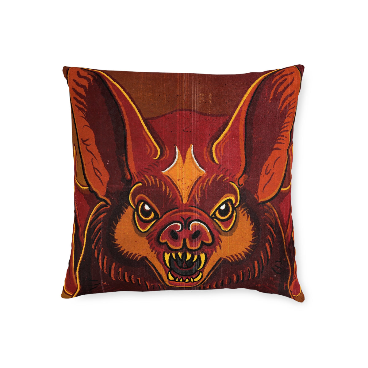 Colourful Bat Portrait Square Pillow