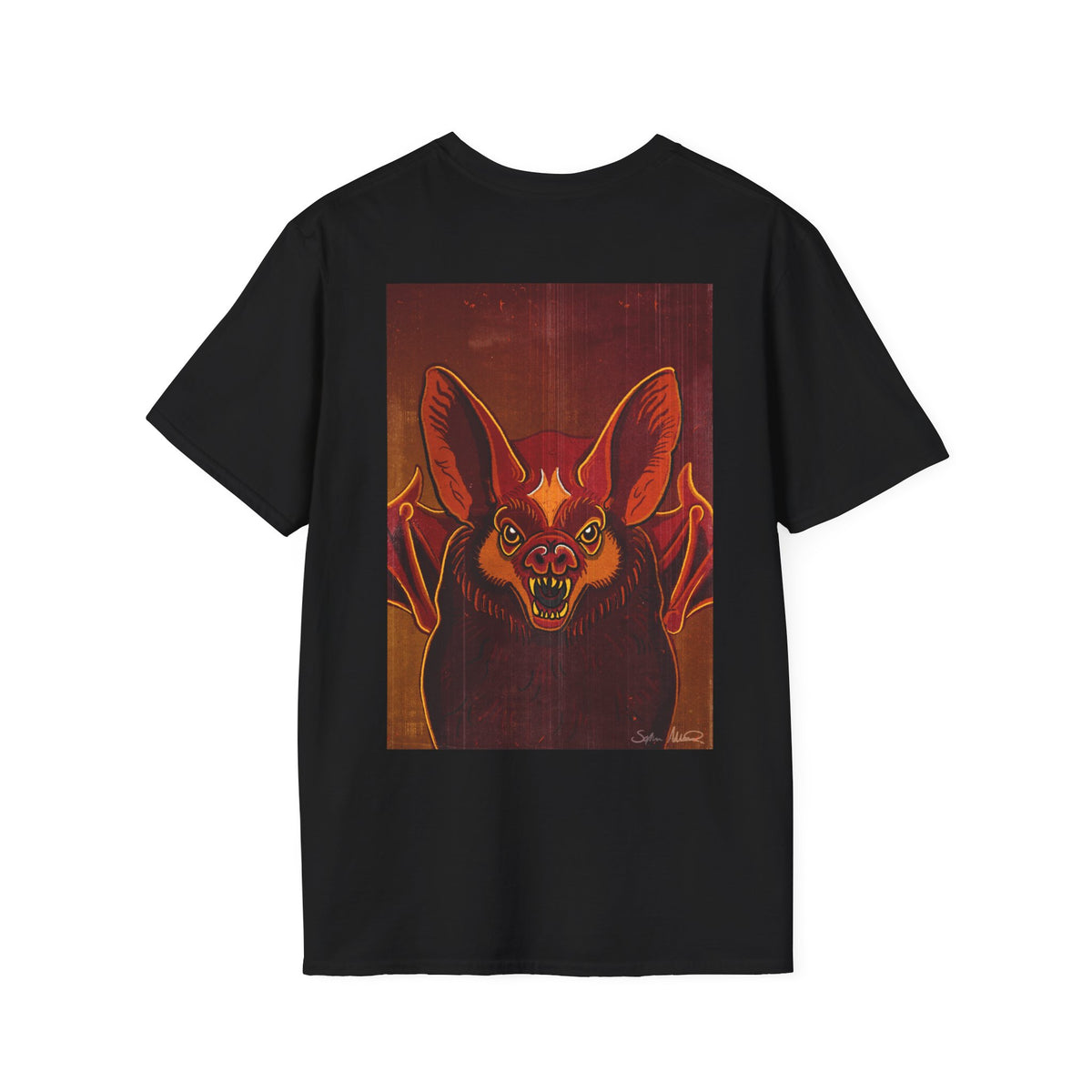 Bat Artwork T-Shirt — Gothic Vintage Vampire Bat Graphic Tee