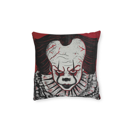 Pennywise the Dancing Clown Square Pillow — Pennywise-Inspired Scary Face Decorative Throw Pillow for Halloween