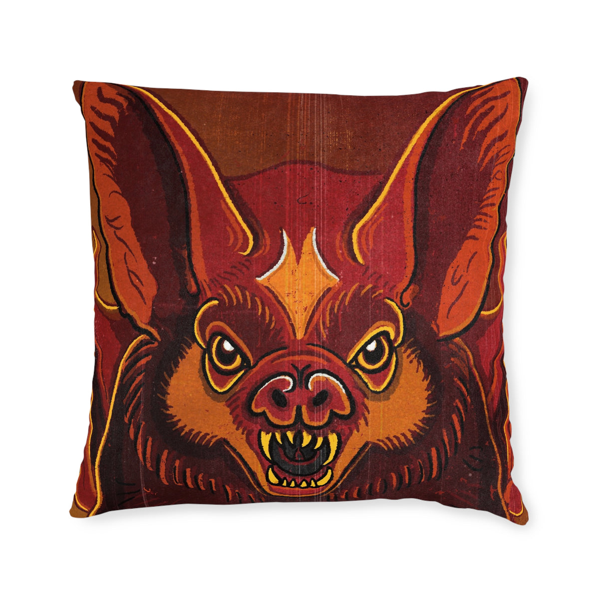 Colourful Bat Portrait Square Pillow