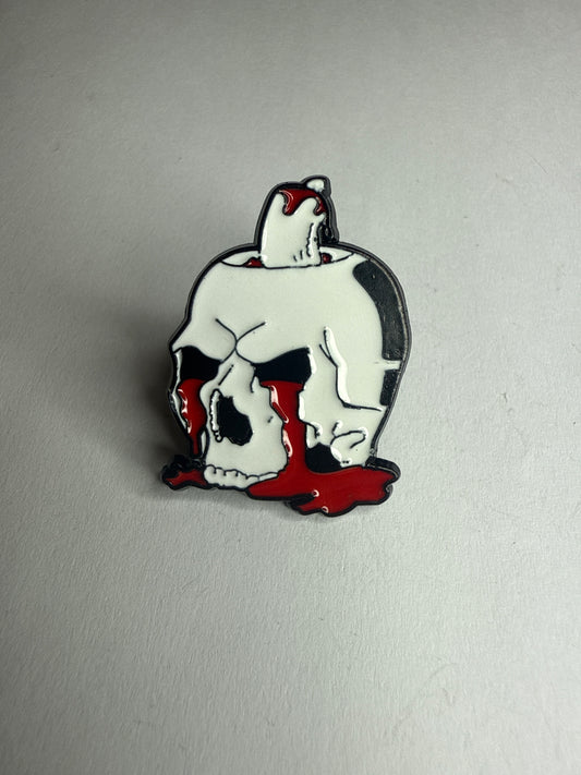 Bleeding skull pin