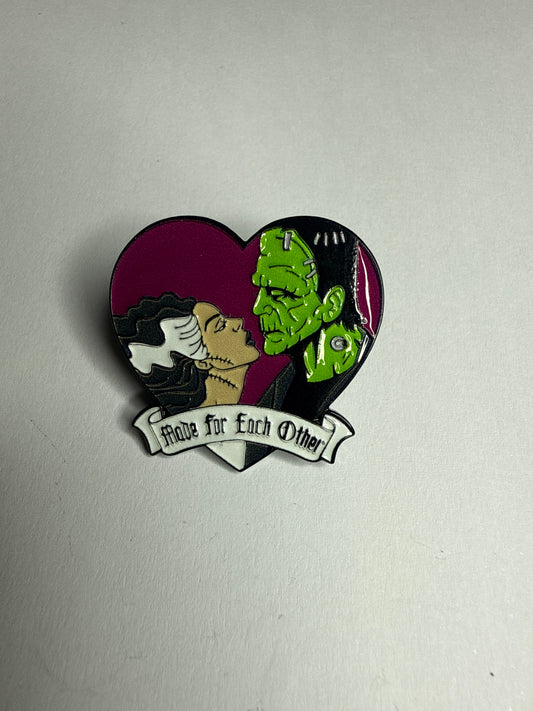 Frankenstein- made for each other - enamel pin