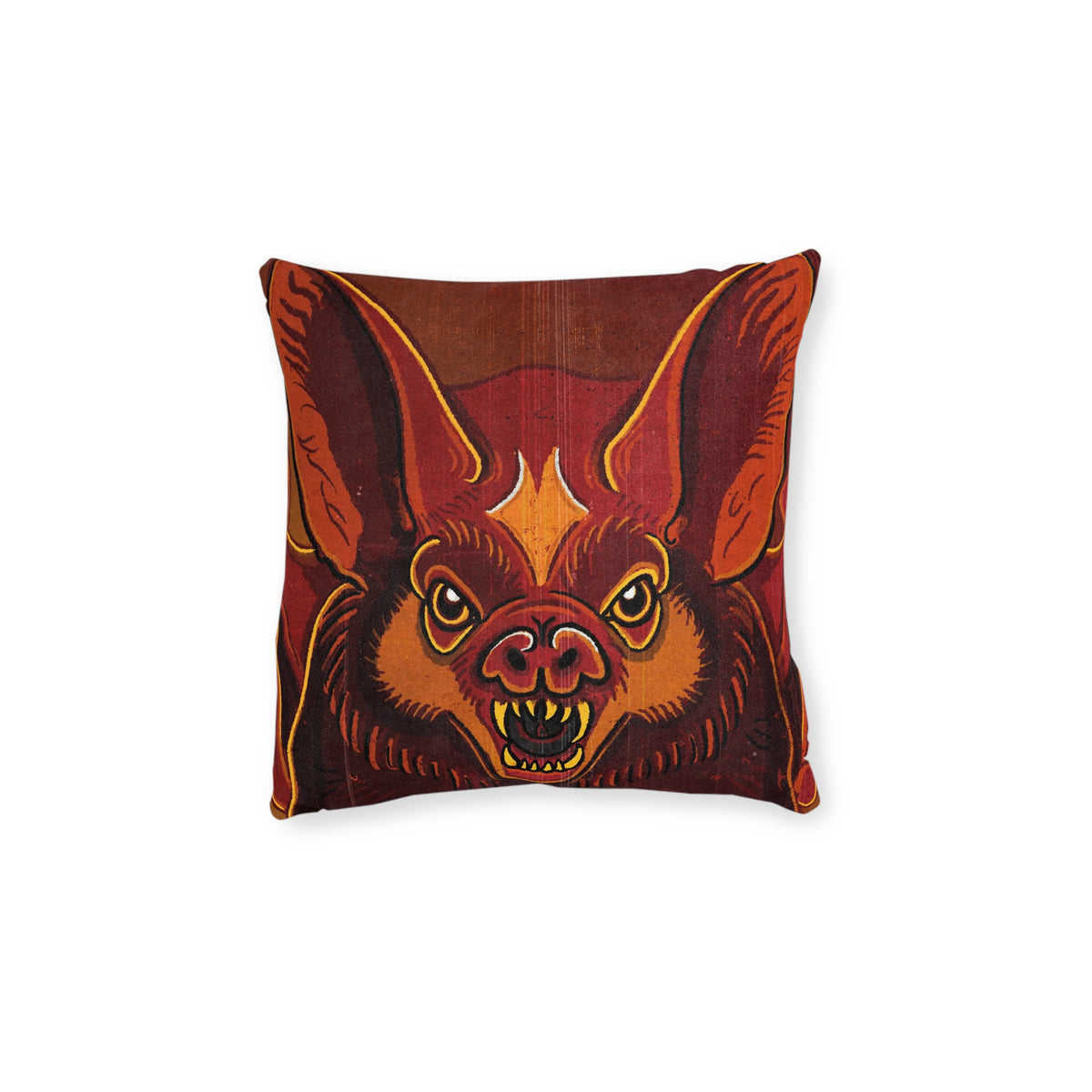 Colourful Bat Portrait Square Pillow
