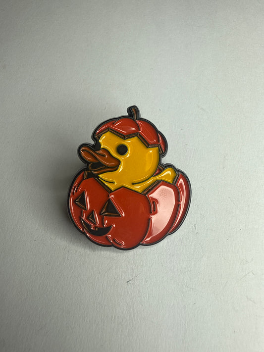 Rubber duck- pumpkin pin