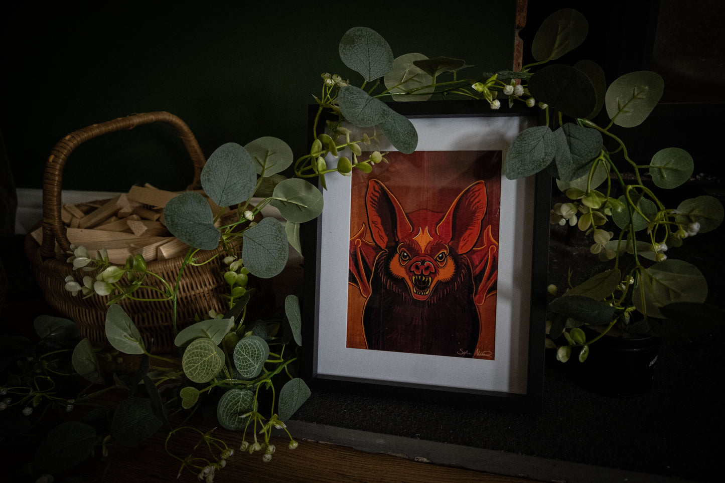 Into the Dark — Gothic Bat Art Print
