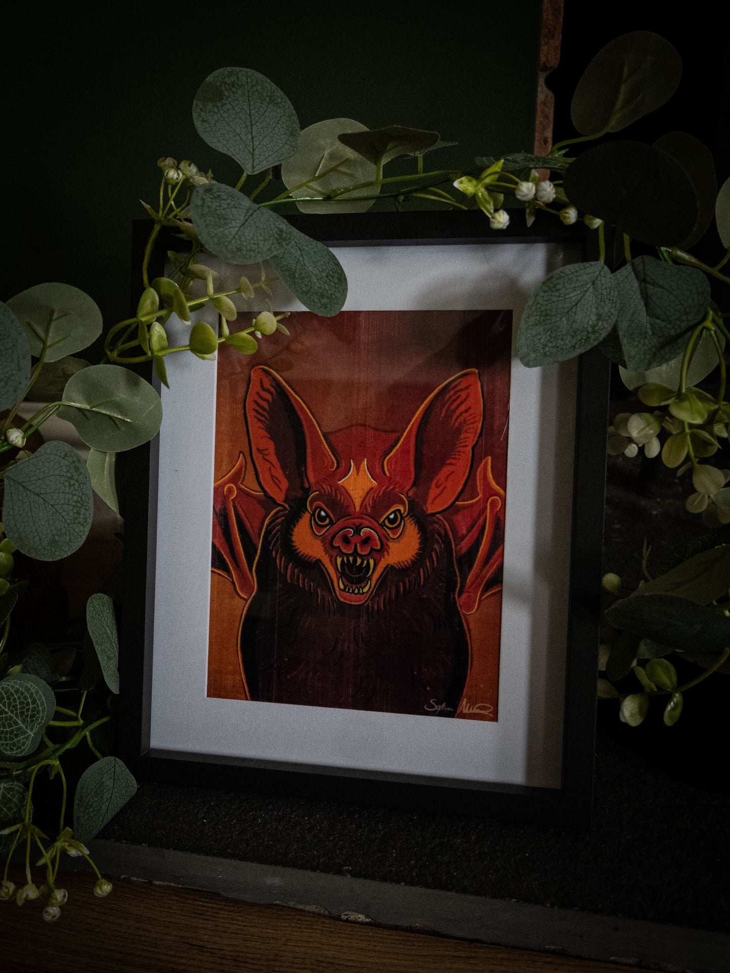 Into the Dark — Gothic Bat Art Print