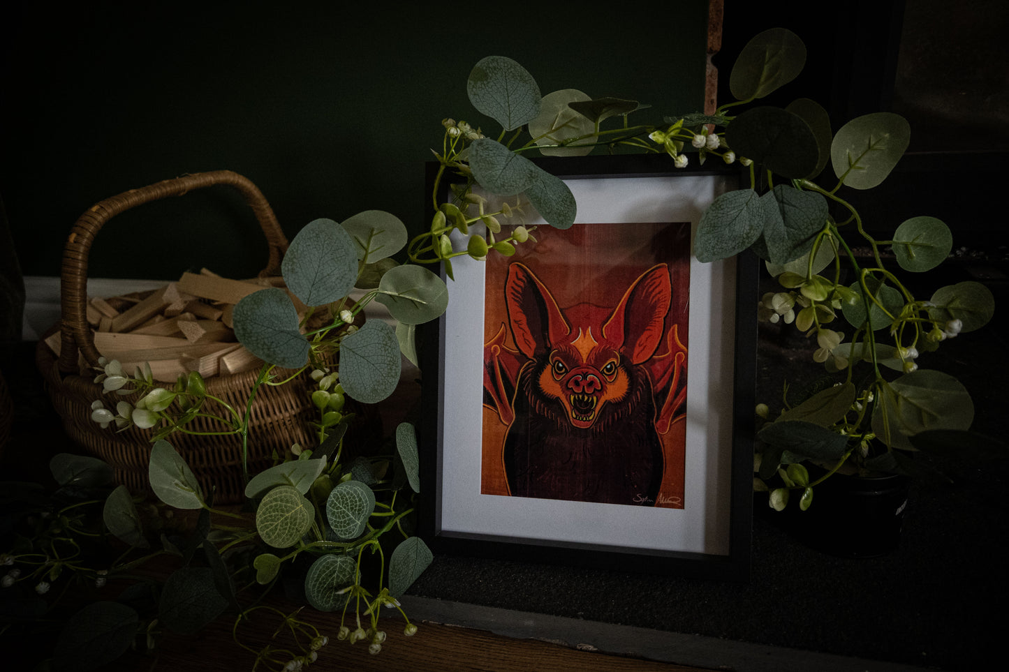 Into the Dark — Gothic Bat Art Print