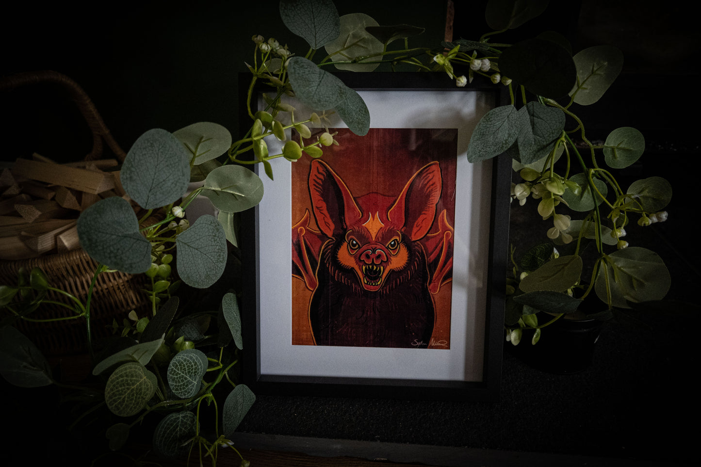 Into the Dark — Gothic Bat Art Print