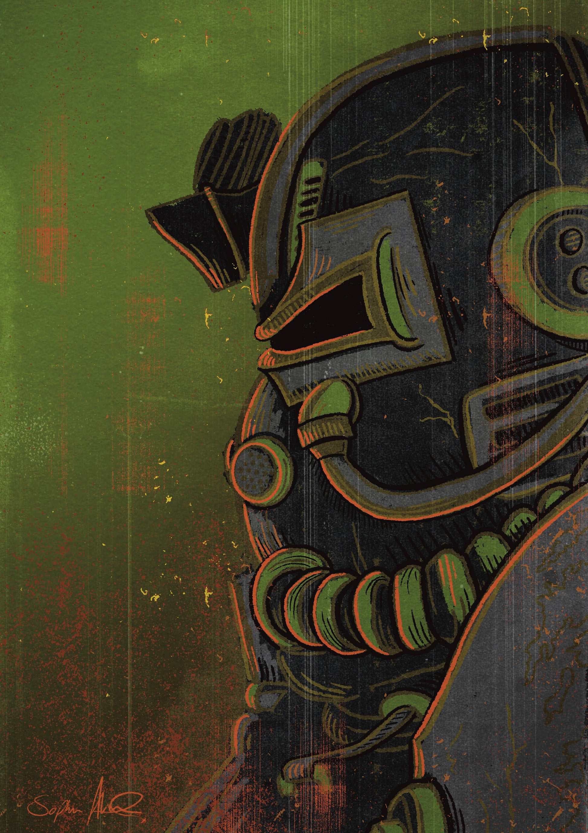 Fallout inspired wall art available in A5 A4 and A3