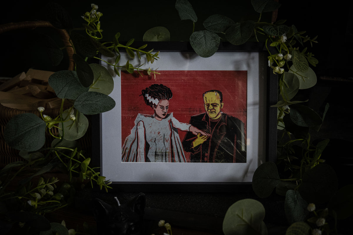 Frankenstein & Frankensteins Bride- Art Print