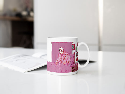 Friday the 13th Inspired Jason Mug – Pink PJs Edition