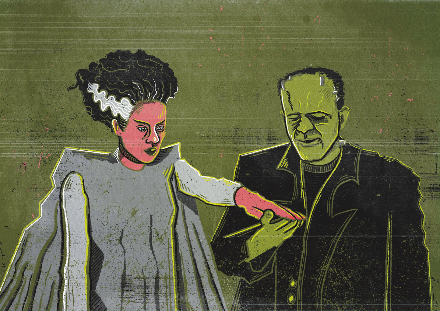 Frankenstein & Frankensteins Bride- Art Print