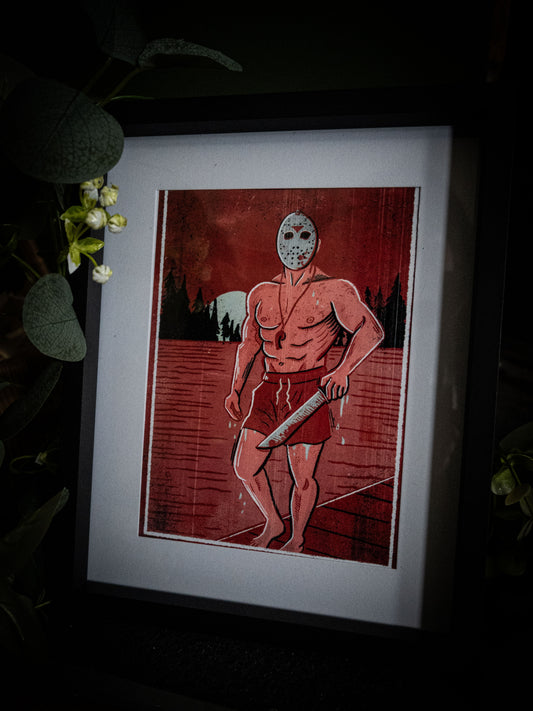 Jason Lifeguard Pin-Up Art Print | Horror Movie Wall Art