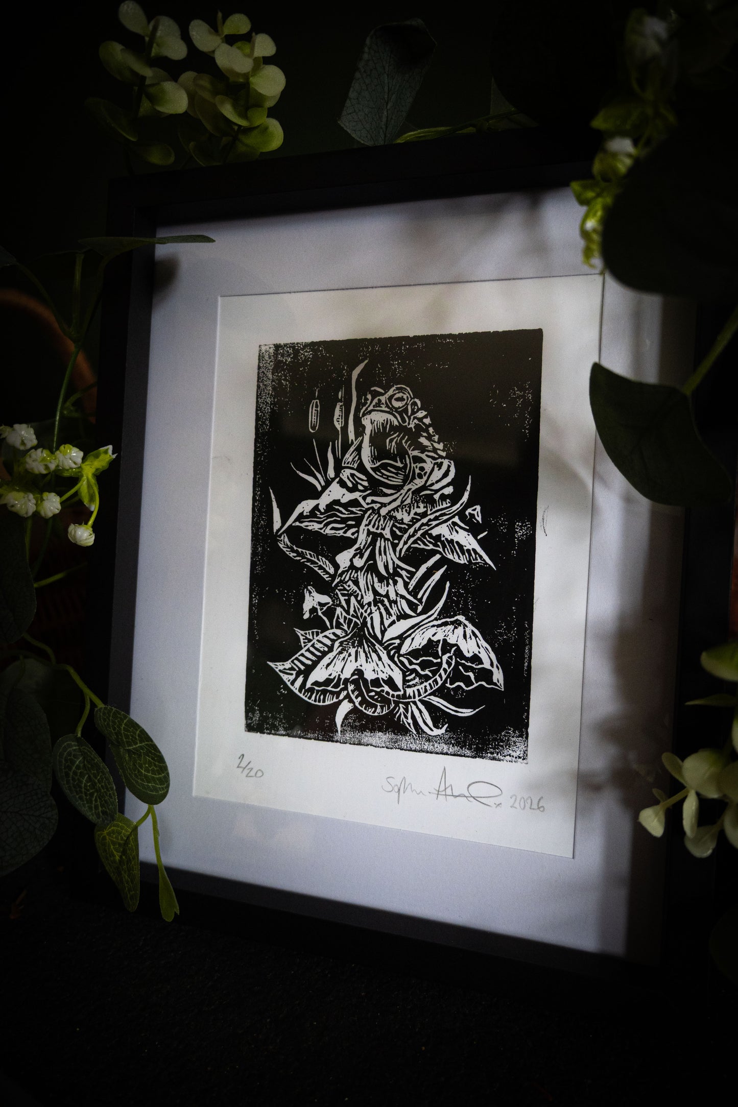 Witch's Familiar — Original Hand-Carved Woodblock Print | Limited Edition of 20