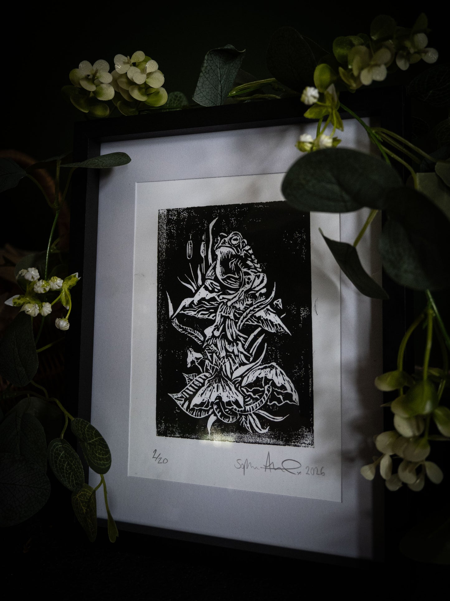 Witch's Familiar — Original Hand-Carved Woodblock Print | Limited Edition of 20