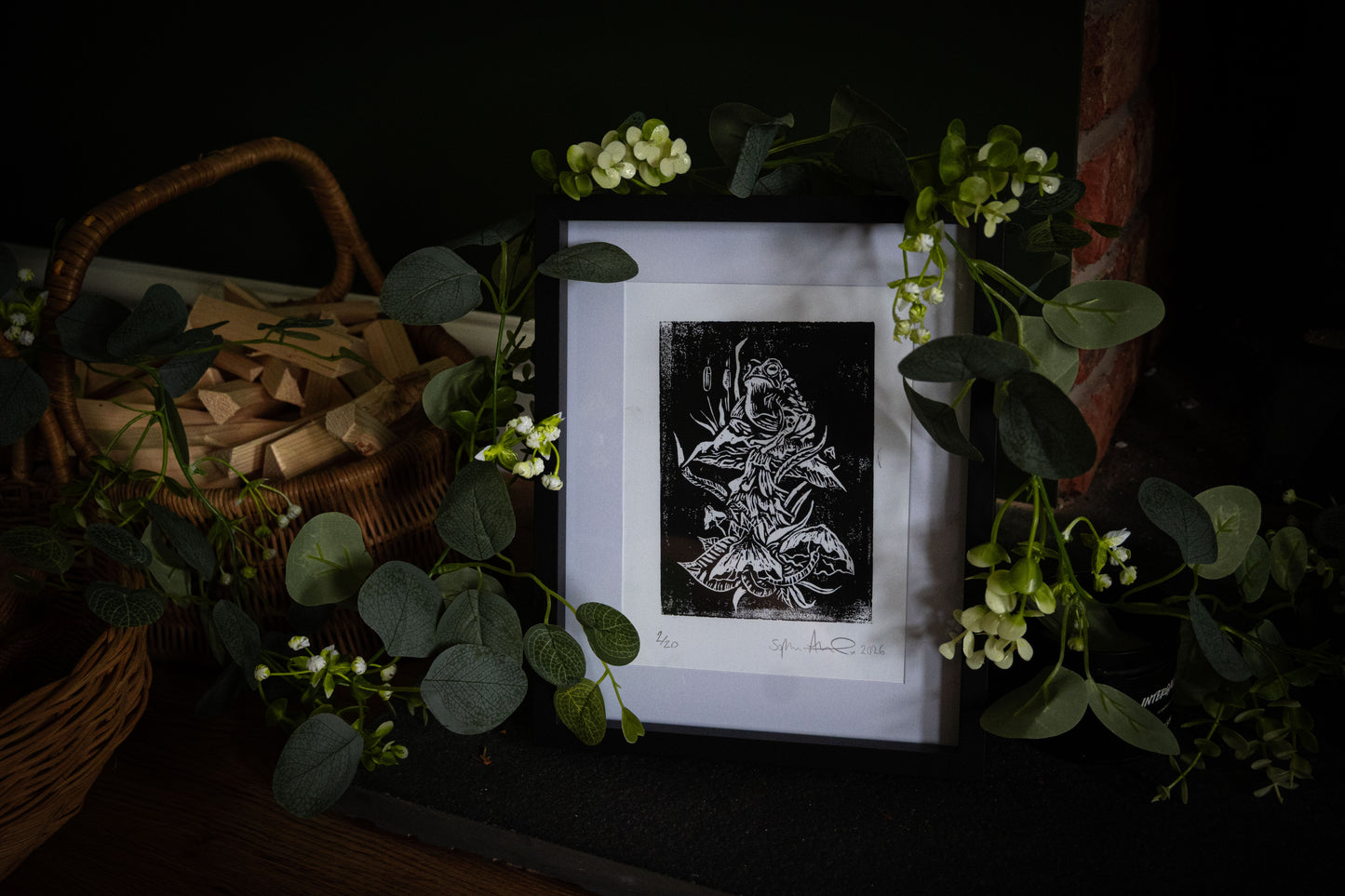 Witch's Familiar — Original Hand-Carved Woodblock Print | Limited Edition of 20