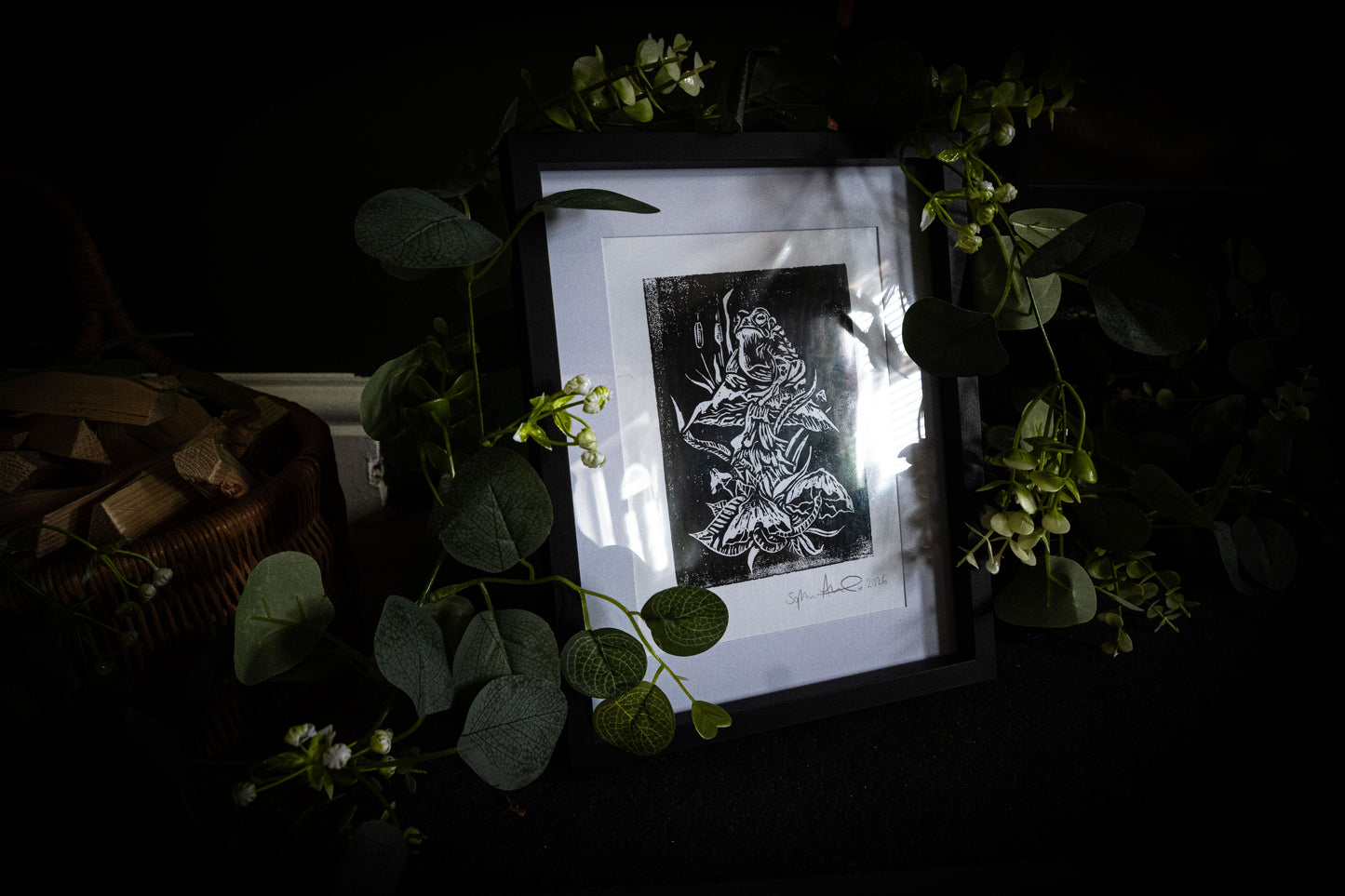 Witch's Familiar — Original Hand-Carved Woodblock Print | Limited Edition of 20