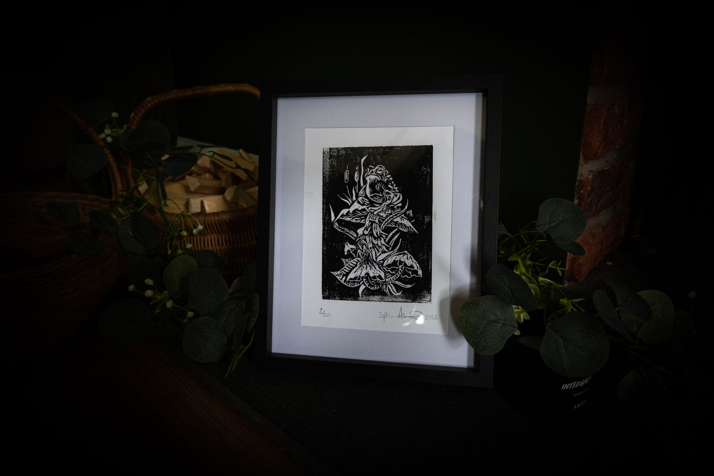 Witch's Familiar — Original Hand-Carved Woodblock Print | Limited Edition of 20