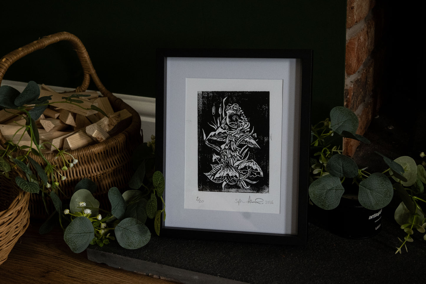 Witch's Familiar — Original Hand-Carved Woodblock Print | Limited Edition of 20